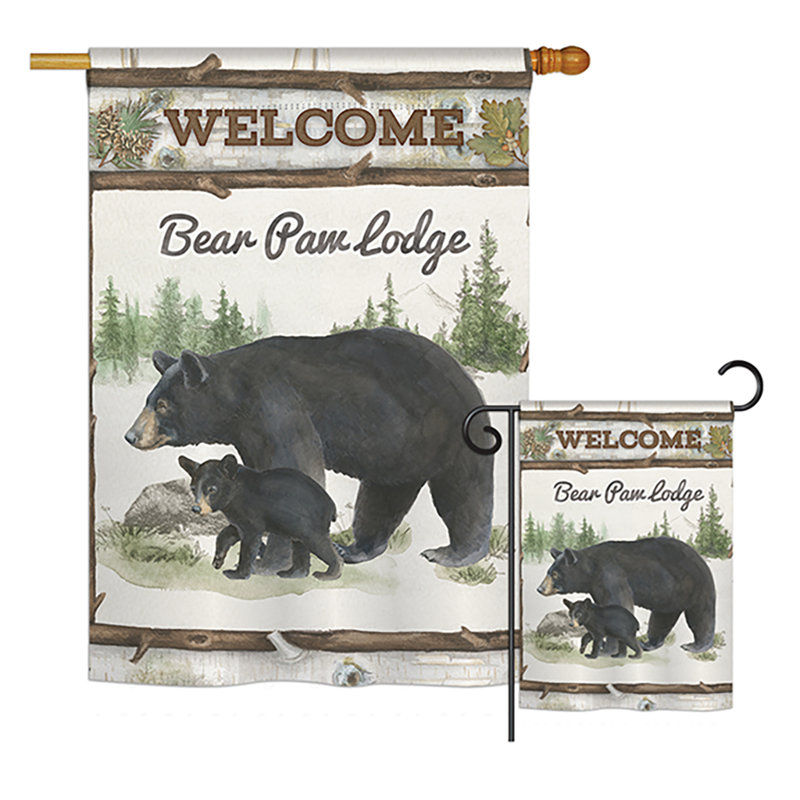 Ensemble de drapeaux 40 x 28 po Belleview Bear Paw Lodge