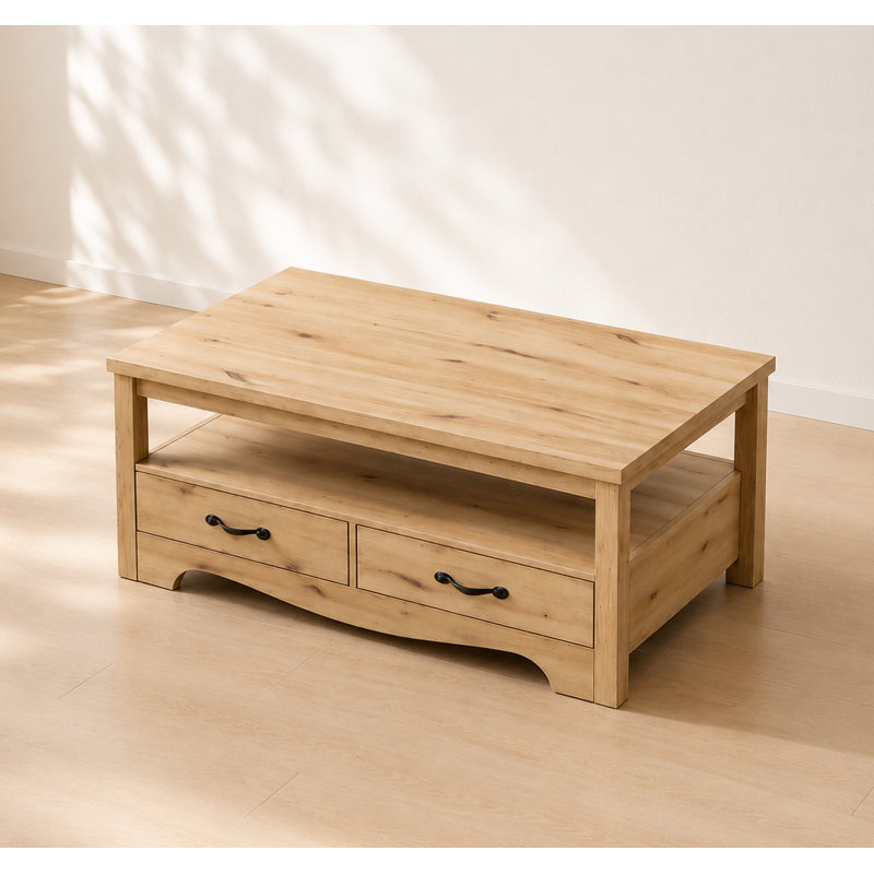 Table basse avec rangement Callison, Oak wood
