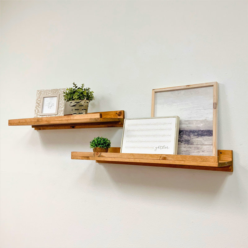 Rustic Luxe Floating Shelf, Walnut, 4.25" H x 36" W x 10" D