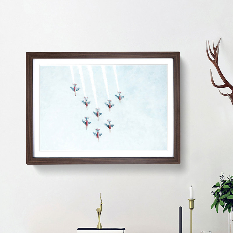 Plane Aerobatics - Framed Print, Walnut Framed, 45cm H x 63cm W x 2cm D