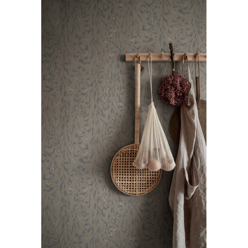Jordnara Floral Wallpaper Roll, Misty Blue