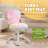 Heart Kids Desk Chair Adjustable Comfy Swivel Computer Chair Vanity Chair for Bedroom Study, Fluffy Kids Office Chair for Reading ,Pink-963501444-963501450