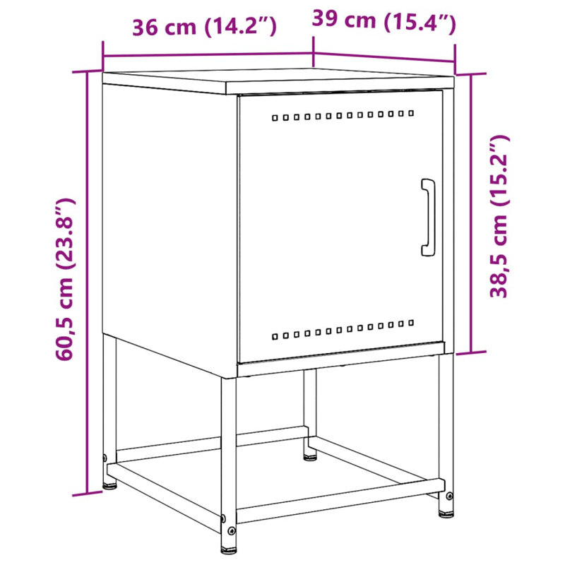 Ensemble de 2 tables de chevet vidaXL, Jaune