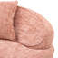Canapé comprimé rose incurvé 2 places, causeuse compacte avec accoudoirs et 2 coussins décoratifs pour petit appartement, salon ou chambre