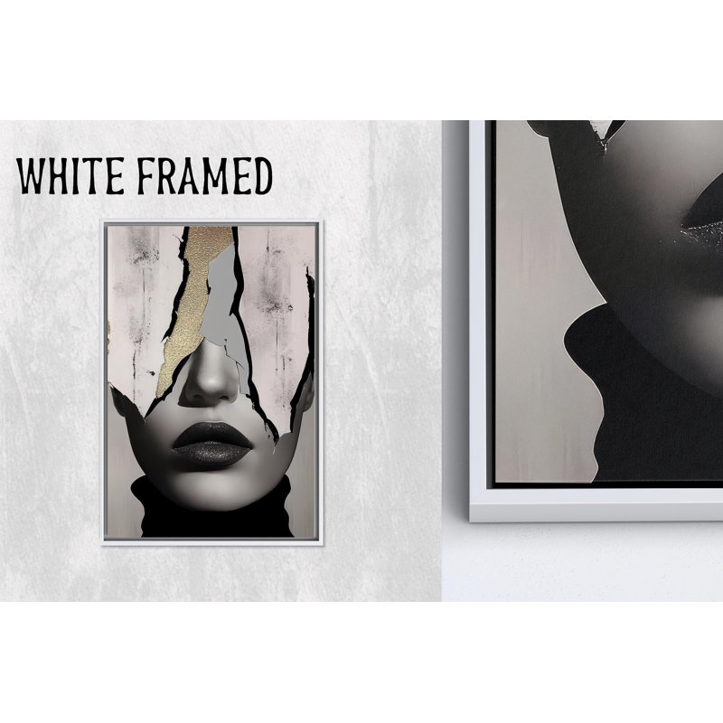 Art moderne sur toile femme abstraite: décoration murale élégante imprimée, toiles à cadre blanc 1P, 82,7 po H x 47,3 po l