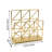 Gold Wire Napkin Holder, Geometric Metal Freestanding Stand with Open Triangular Frame
