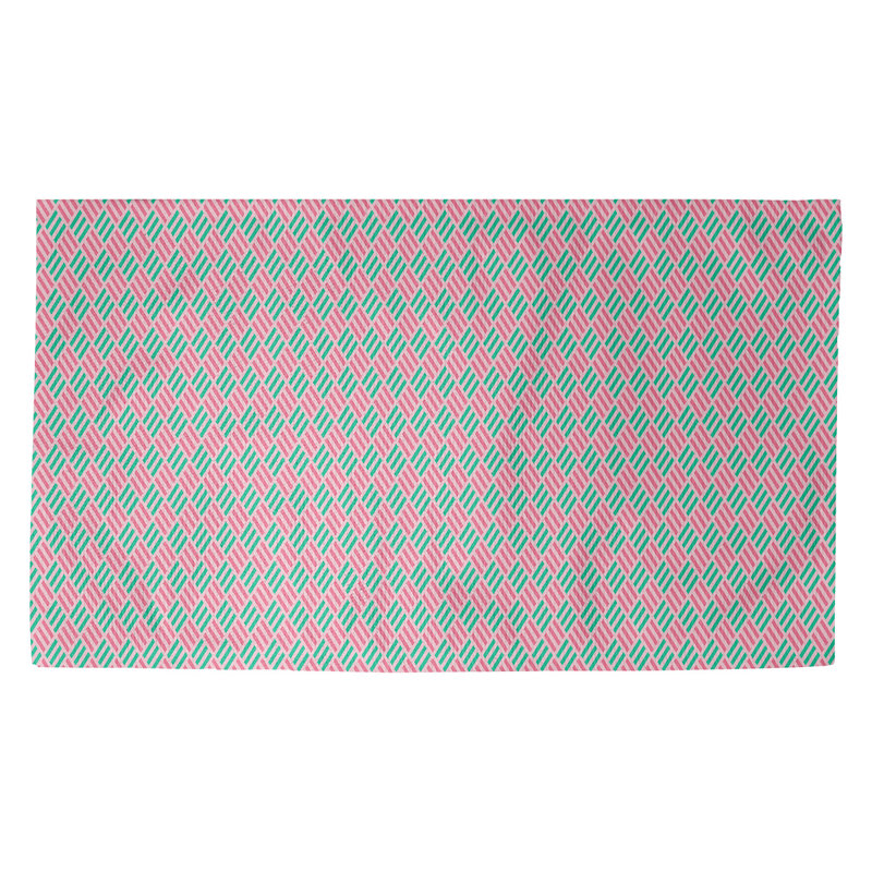 Tapis d’intérieur pour porte à rayures Avicia, Rose, Rectangle 3 pi 3 po x 5 pi 3 po