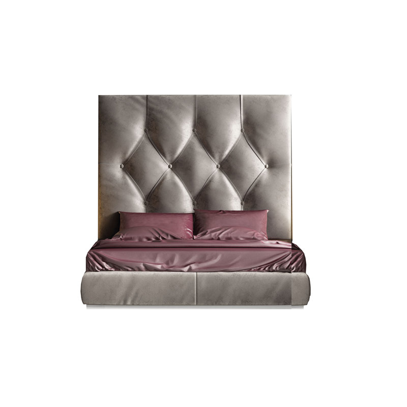Upholstered Panel Bed, Queen, White