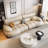 Khaki Genuine Leather Modular Sofa-1311646665-1311646671