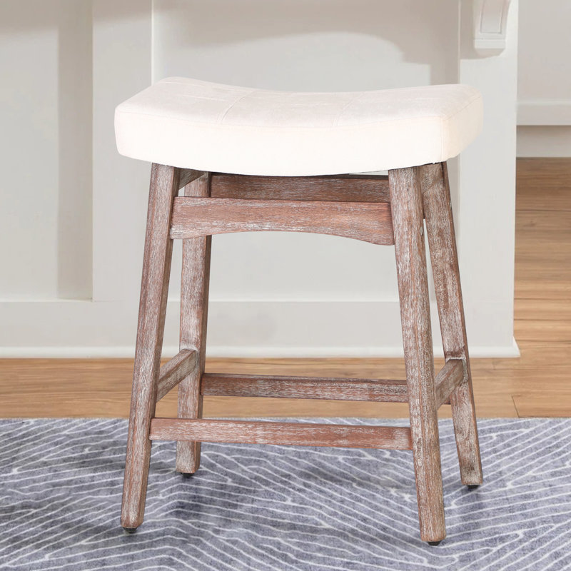 Tabouret de comptoir 24 po Amberlynn, Brun / blanc