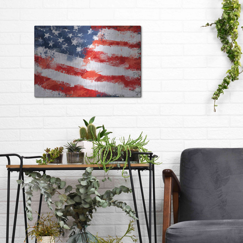 «American Flag» par Luxe Metal Portfolio, H 12 po x l 16 po