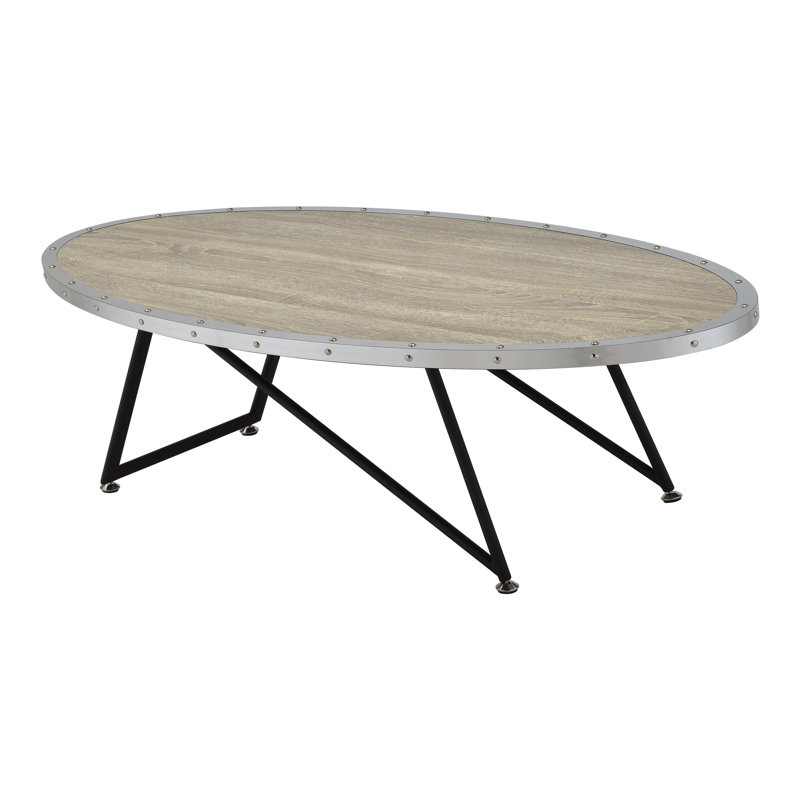 Melgar Wood Coffee Table Oval Coffee Table Rustic Coffee Table Living Room Table Center Table, Light Wood