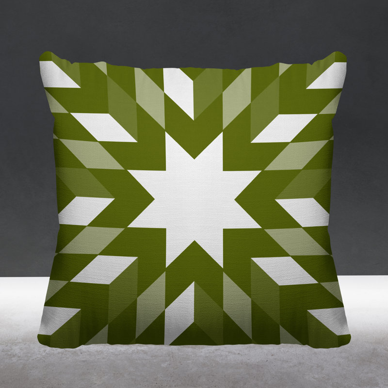 Coussin intérieur / extérieur Lynn Country, L 17 po x H 17 po, Chartreuse