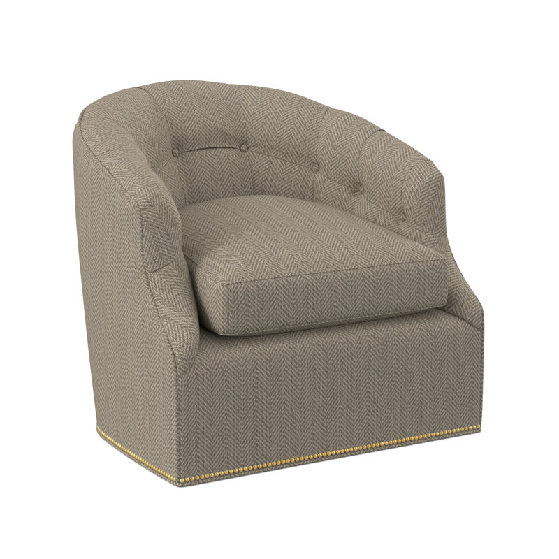 Chaise pivotante Calvert, Laiton poli - petite, Mélange de polyester tangelo Margaret