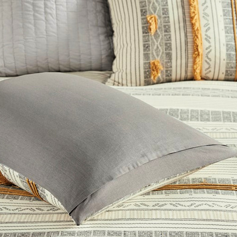 Élégante housse de couette 100% pur coton avec couvre-oreillers, Édredon grand et 2 taies décoratives