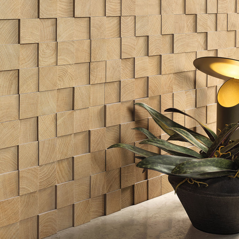 Bespoke Wood 2X2 3D Mosaic Oak, Beige
