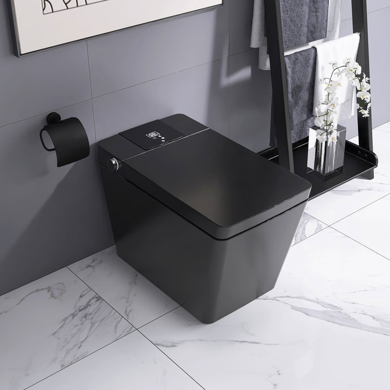 Toilette intelligente en céramique avec siège chauffant, Noir