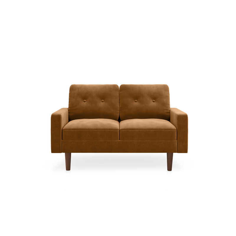 Madian Velvet Sofa, Ginger Velvet, 32.7" H x 70" W x 30" D