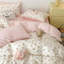 Ensemble de literie en microfibre rose avec housse de couette à motif floral rose-117163532