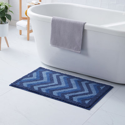 Tapis pour salle de bain à chevrons ultra doux antidérapant Clara Clark
