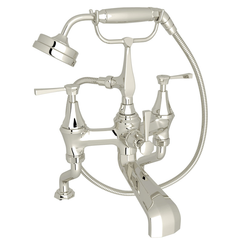 Deco™ Exposed Deck Mounted Clawfoot Tub Faucet, Polished Nickel, Lever Handle