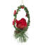 Ornement de Noël 5,5 po Cardinal vert et rouge dans une couronne de houx
