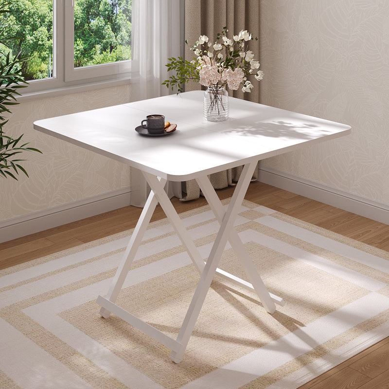 Foldable Square Dining Table, White