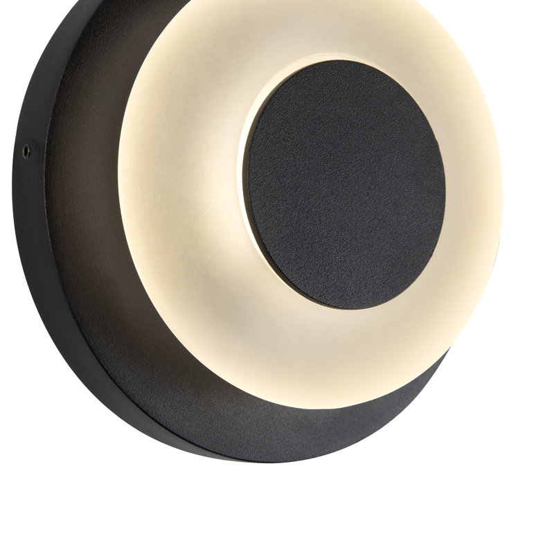 Stephord Outdoor Sconce, Black/Frosted Glass