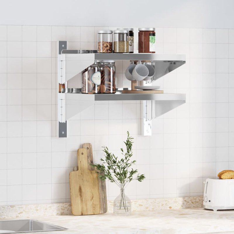 Alisone Stainless Steel Bracket Shelf, 48cm H x 50cm W x 40cm D