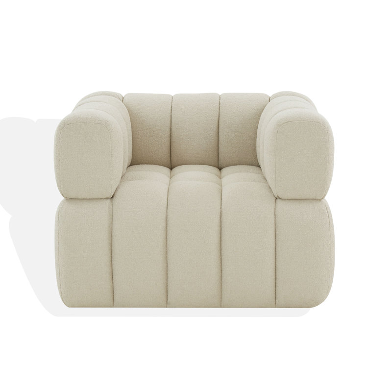 Don Calyna Upholstered Armchair, Light Gray Boucle