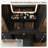 11 Drawers Makeup Vanity With Charging Station, Vanity Desk With LED Mirror & 2 Glass Cabinet, 3 Color Modes, Brightness Adjustable, Vanity Set With Glass Top , Makeup Table With Chair For Bedroom-123297268