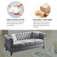 Canapé Chesterfield à trois places avec accoudoirs roulés et garniture cloutée Chesterfield