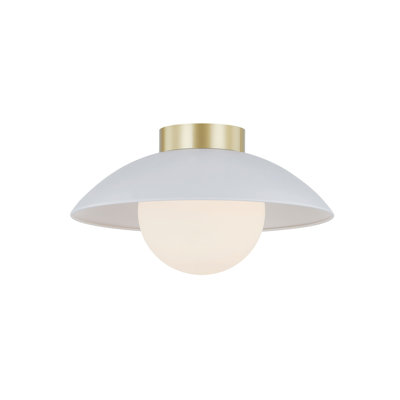 Troy Flush Mount Light, White and Gold