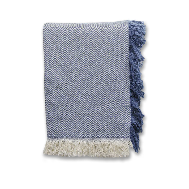 46 x 67 Woven Throw, Blue Chevron