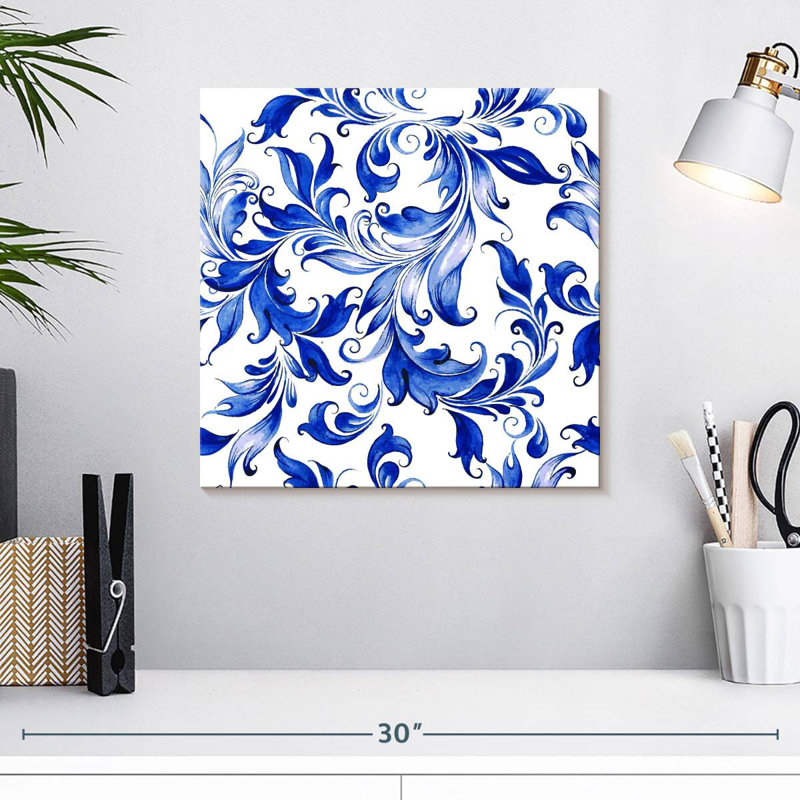 Motif floral abstrait Kerner, H 16 po x l 16 po