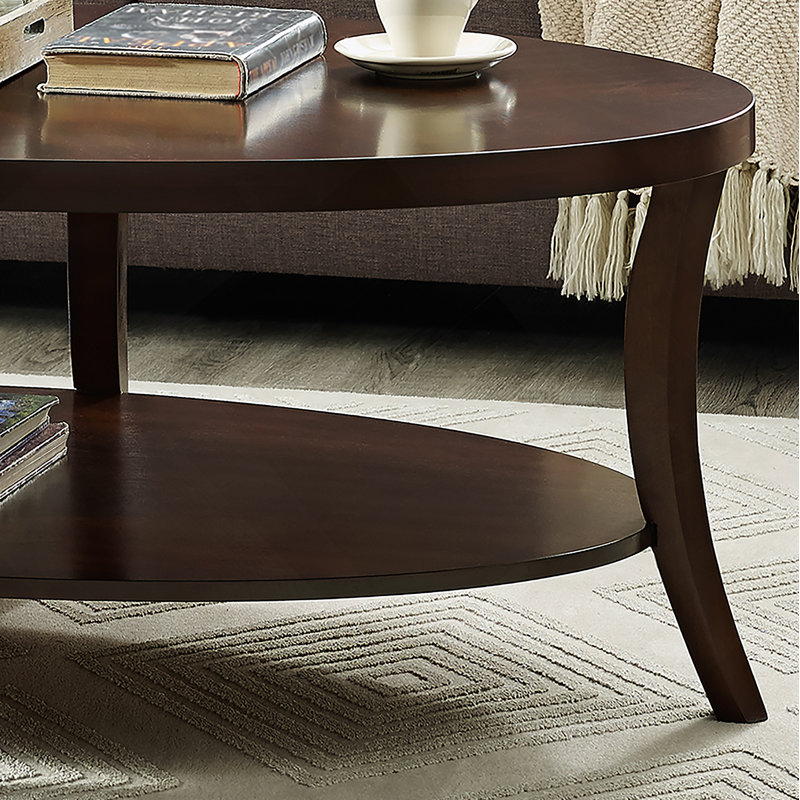 Table basse ovale avec tablette Perth Espresso, Espresso