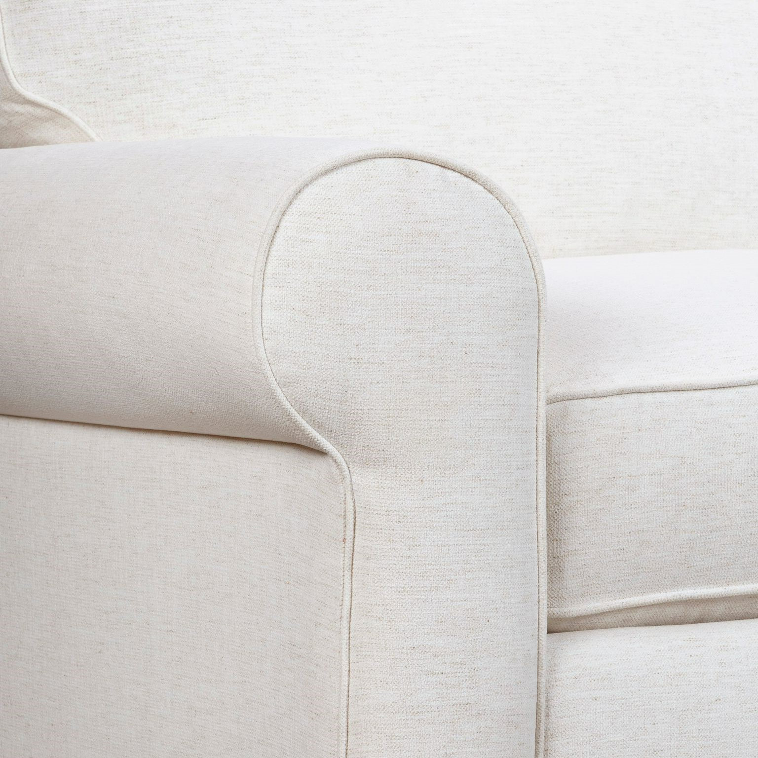 Porter Linen Slipcovered Armchair, Nomad Snow Crypton® Chenille