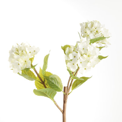 Hortensia Branch Realistic Faux Hydrangea Branches 31 in. White