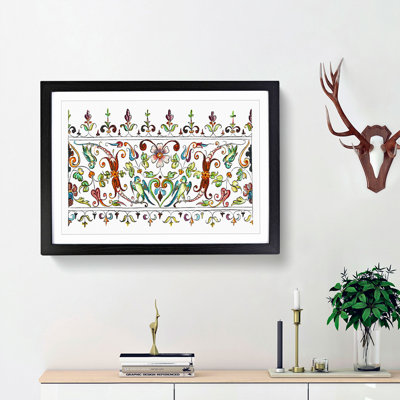 Flowers and Parrots Pattern by William Morris - Framed Print