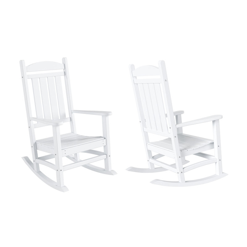 Chaise berçante d'extérieur en plastique Laguna, Blanc