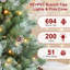  Arbre de Noël artificiel en pin givré pré-éclairé avec pommes de pin, branches à ouverture automatique et support en métal-112575499