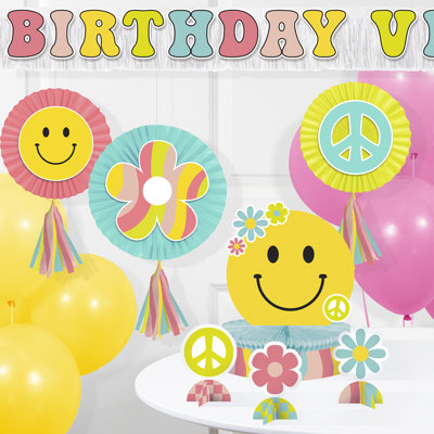Flower Power Birthday Party Decorations 35 ct