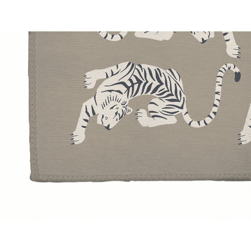 Tapis de cuisine Hey Tiger, Taupe, Rectangle 5 pi x 7 pi