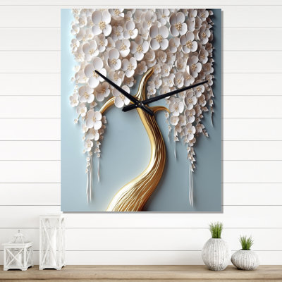 Orchidée dans un jardin de branches VI - Horloges murales florales