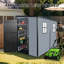 Grand cabanon de jardin en résine de 122 x 244 cm avec espace de rangement, structure en acier de 14 mm, remise de jardin moderne