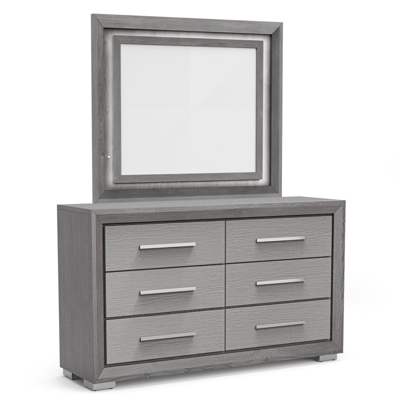 Yanil Davydov 6-Drawer Dresser With Mirror