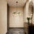 3-Light Pink Floral Chandelier with Cascading Vines