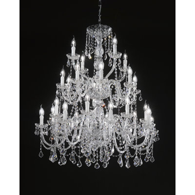 Novara 28 - Light Candle Style Chandelier
