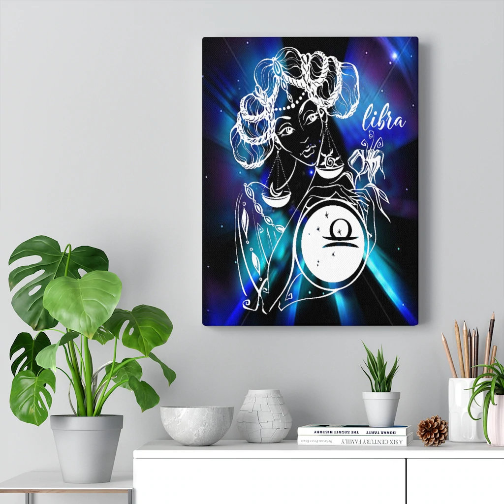 Libra Zodiac Horoscope - Wrapped Canvas Print