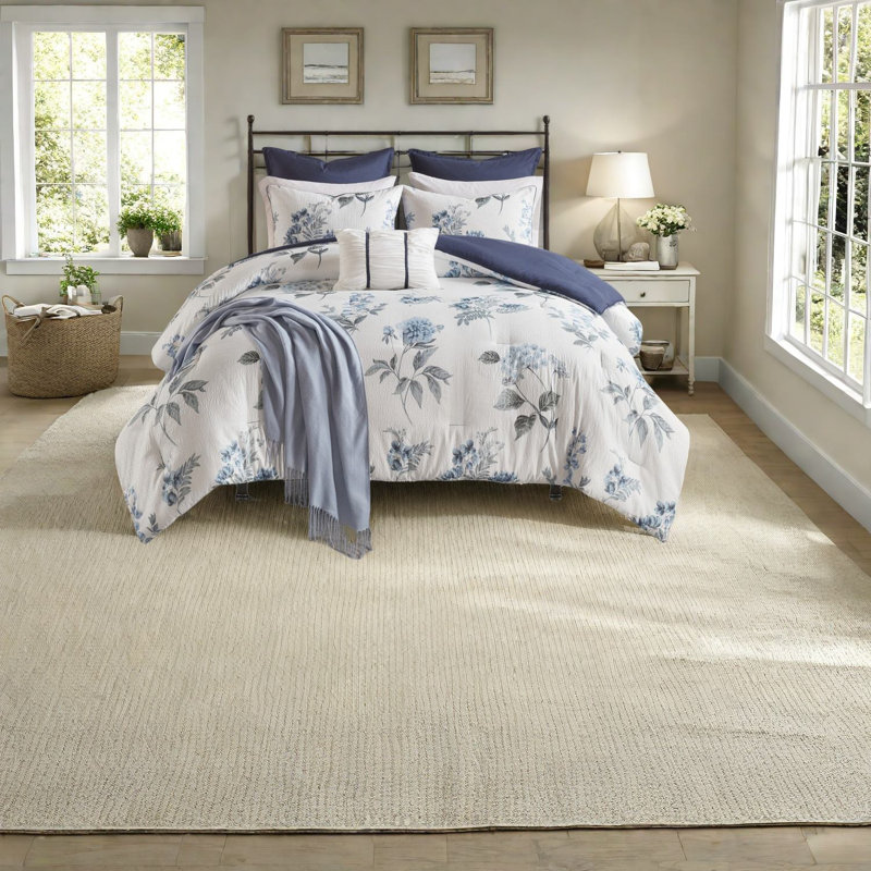 Ensemble de literie de charme 7 pièces, tissu en microfibre, style maison de campagne, confort à la maison
